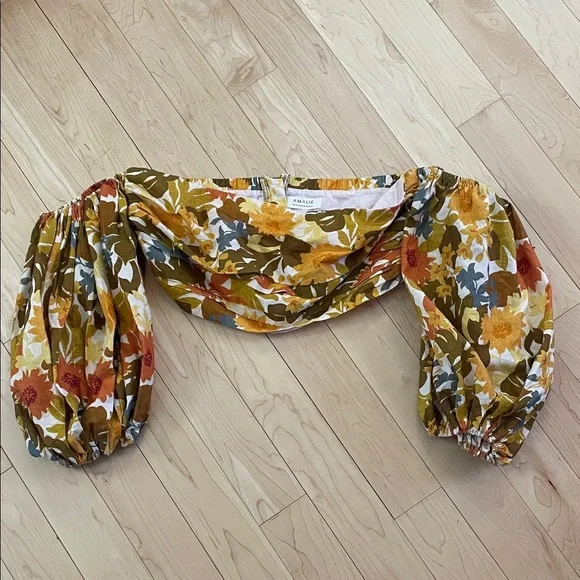 Amalie The Label Showpo Floral Off-Shoulder Blouse size 12 Ariesey - Picture 3 of 16